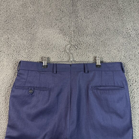 Paul Stuart Pants Mens 36x28 Blue Straight Fit Dress Slacks Wool Formal - Picture 5 of 12